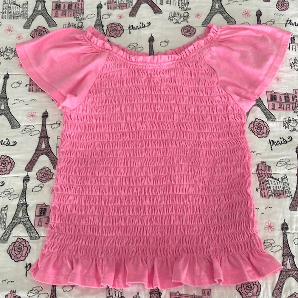 Girls M Pink Off the Shoulder Shirt